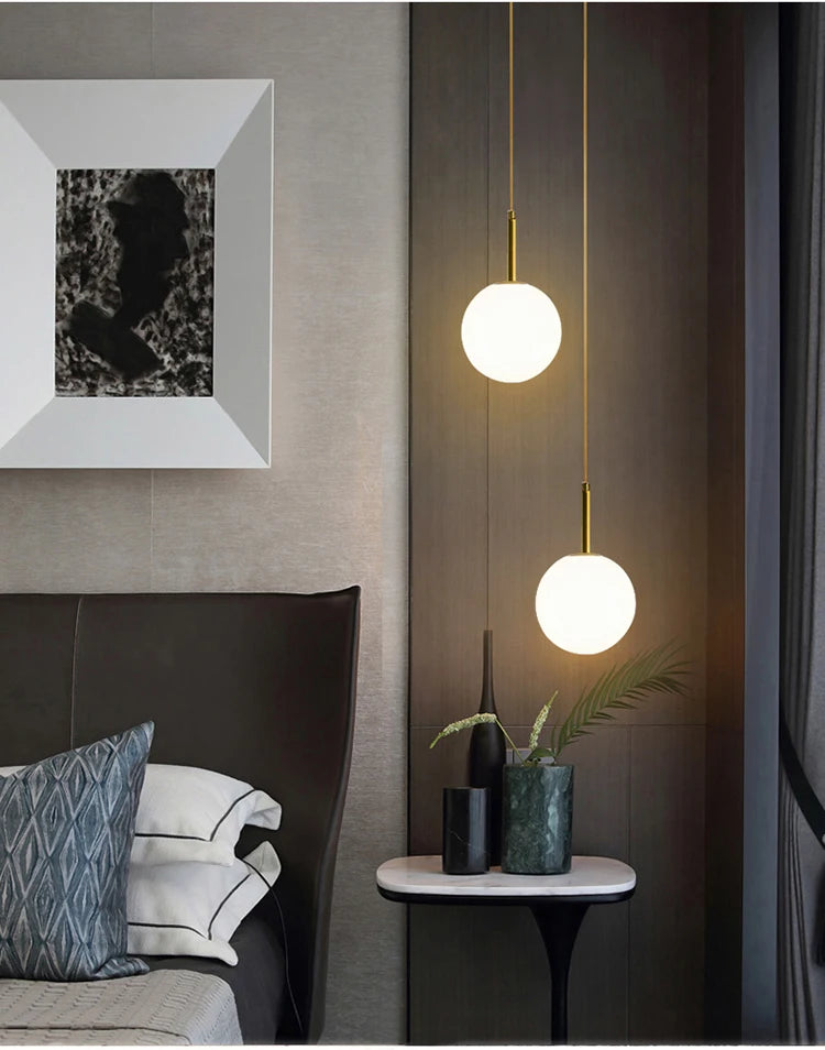 Copper Glass Pendant Light Multiple Voltages