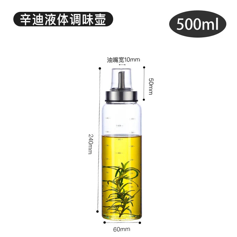 DecorBites™ Glass Seasoning Storage Bottle: Durable Leak-Proof Kitchen Jar for Oil, Soy Sauce, Vinegar
