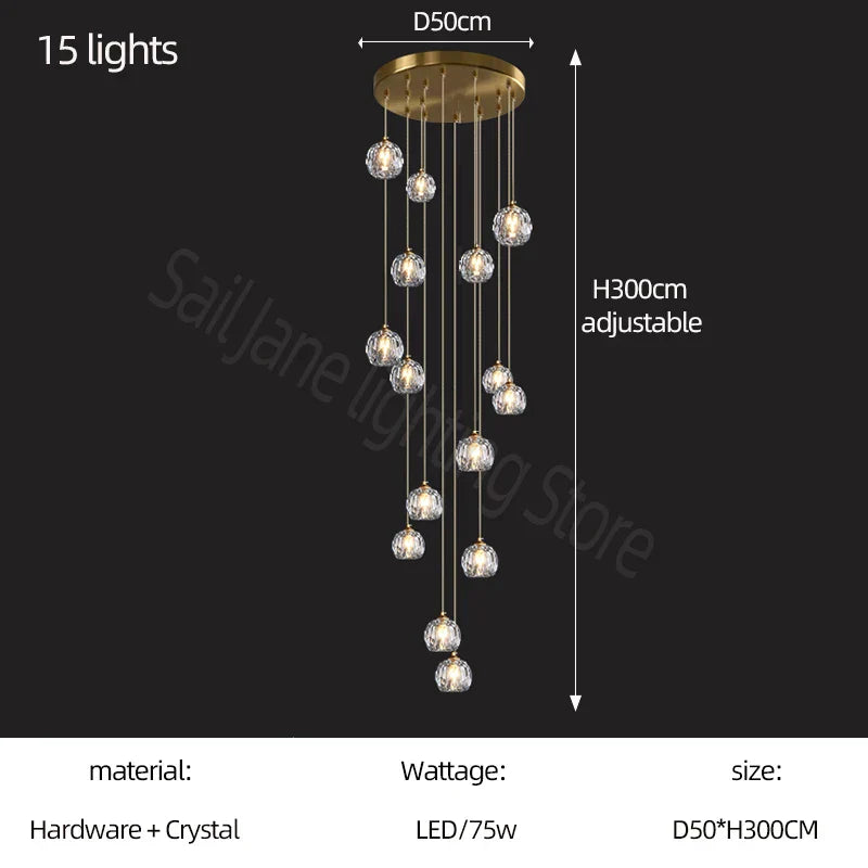 DecorBites™ Crystal Stair Football Shaped Chandelier with G9 Lights