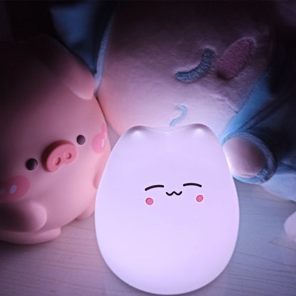 Mini Beliebte Katze Baby Nacht Lampe 7-farbe Pat Touch Farbwechsel Augenschutz Schlafzimmer Nacht Nacht Licht Geschenk Kinder 