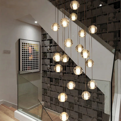 DecorBites™ Crystal Ball LED Chandelier Pendant Light for Living Room Kitchen Lighting