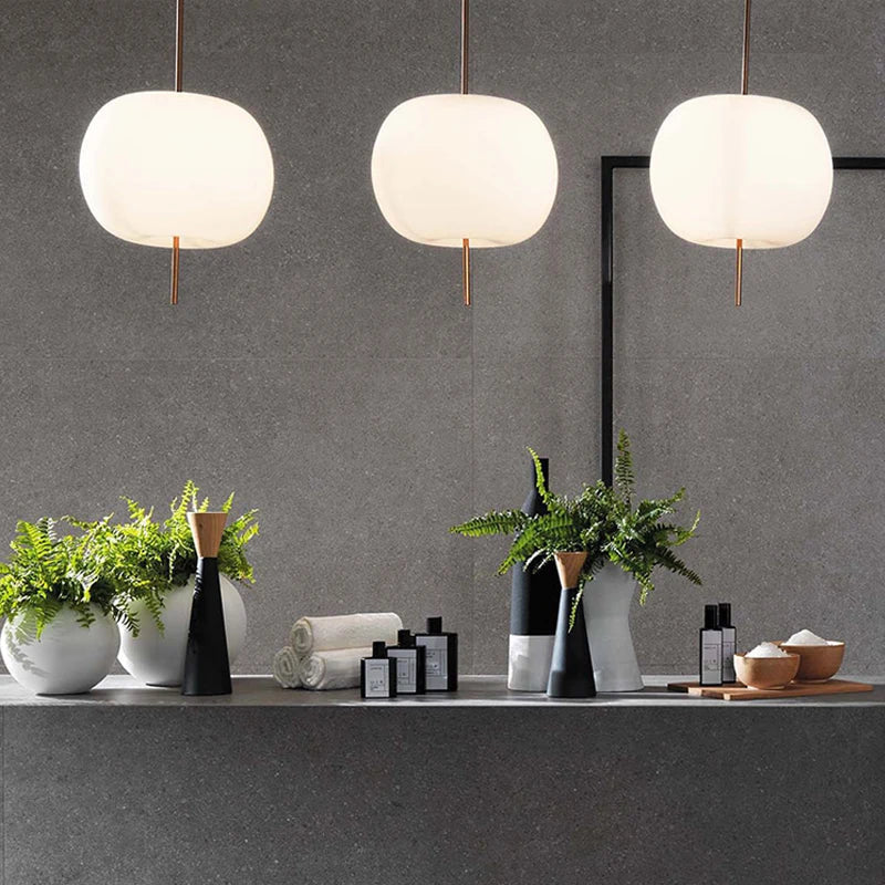 DecorBites™ KUSHI LED Glass Pendant Light for Living Room, Kitchen, or Bedside Table
