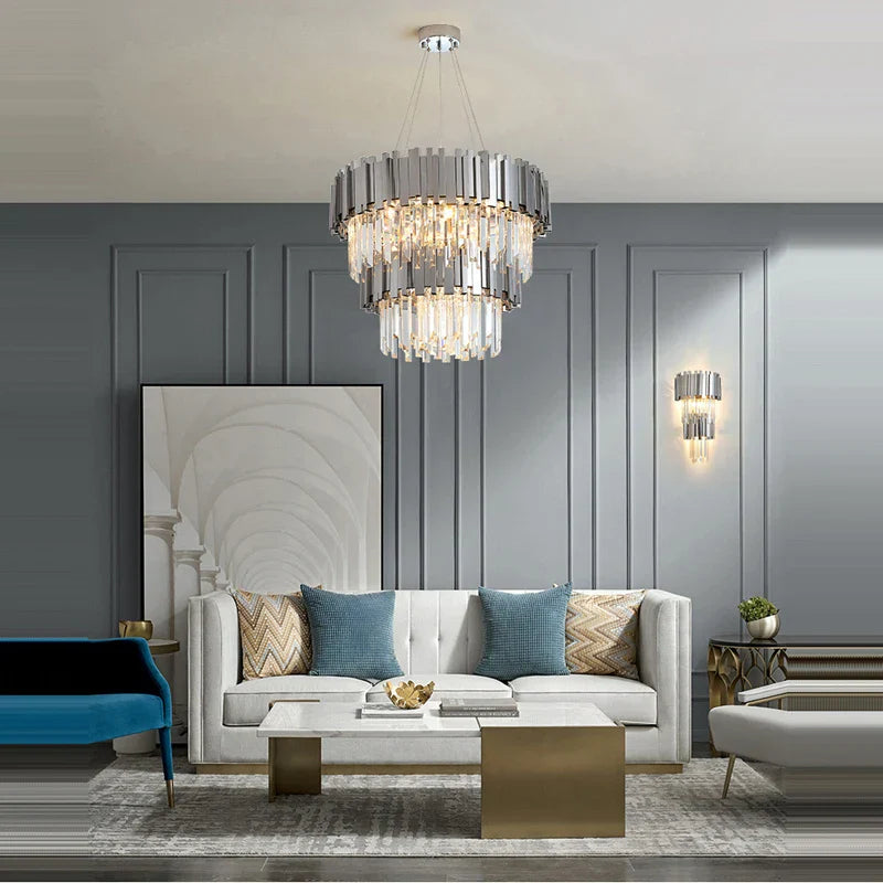 DecorBites™ Crystal LED Chandelier Suspension Lighting for Foyer
