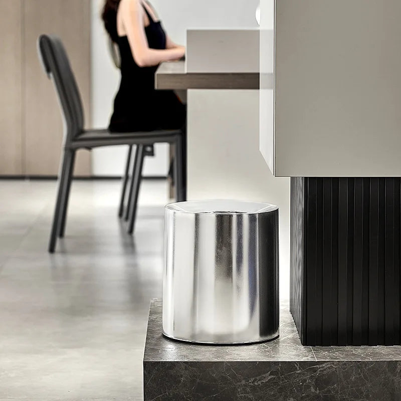 Matte Black Metal Waste Bin