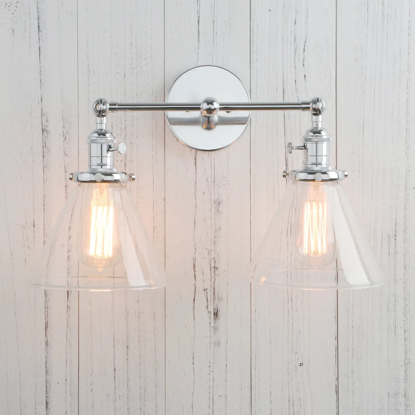 DecorBites™ Funnel Glass Wall Sconce Light Fixture for Bedroom and Loft Decor
