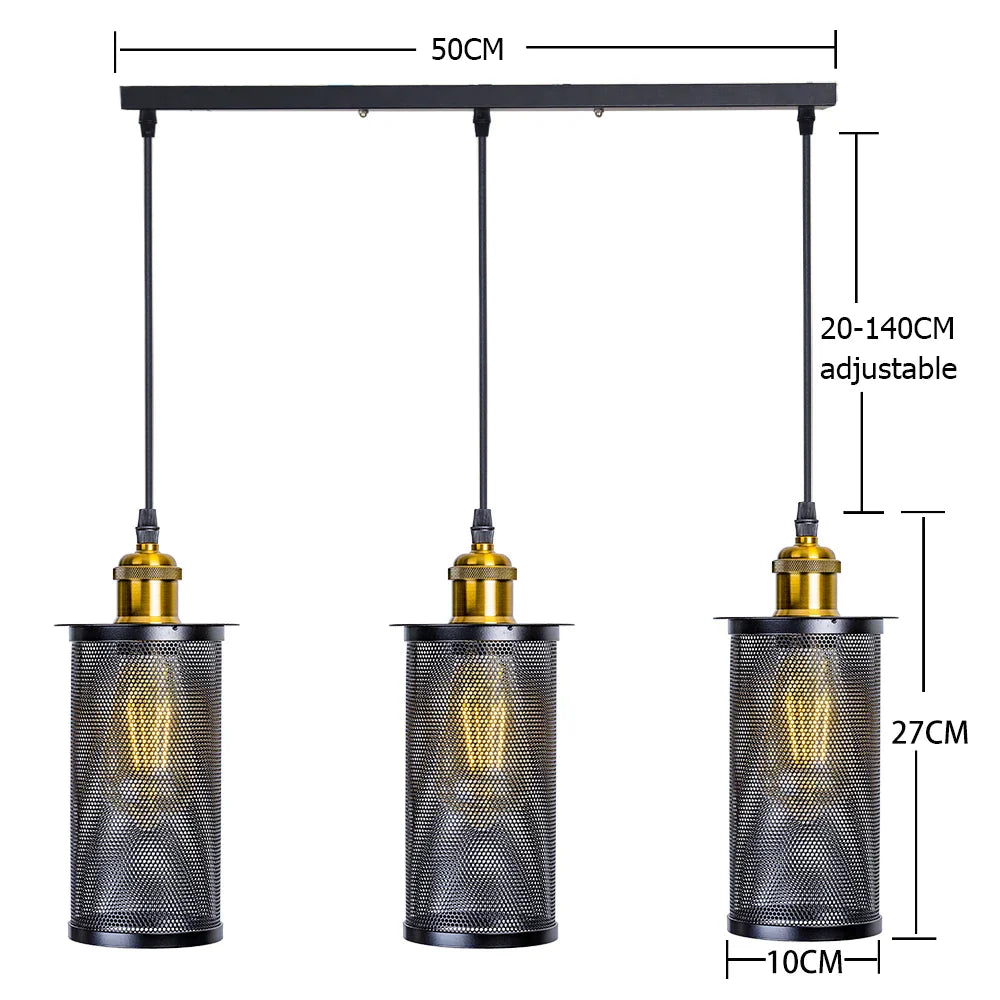 Black Iron Cage Pendant Light