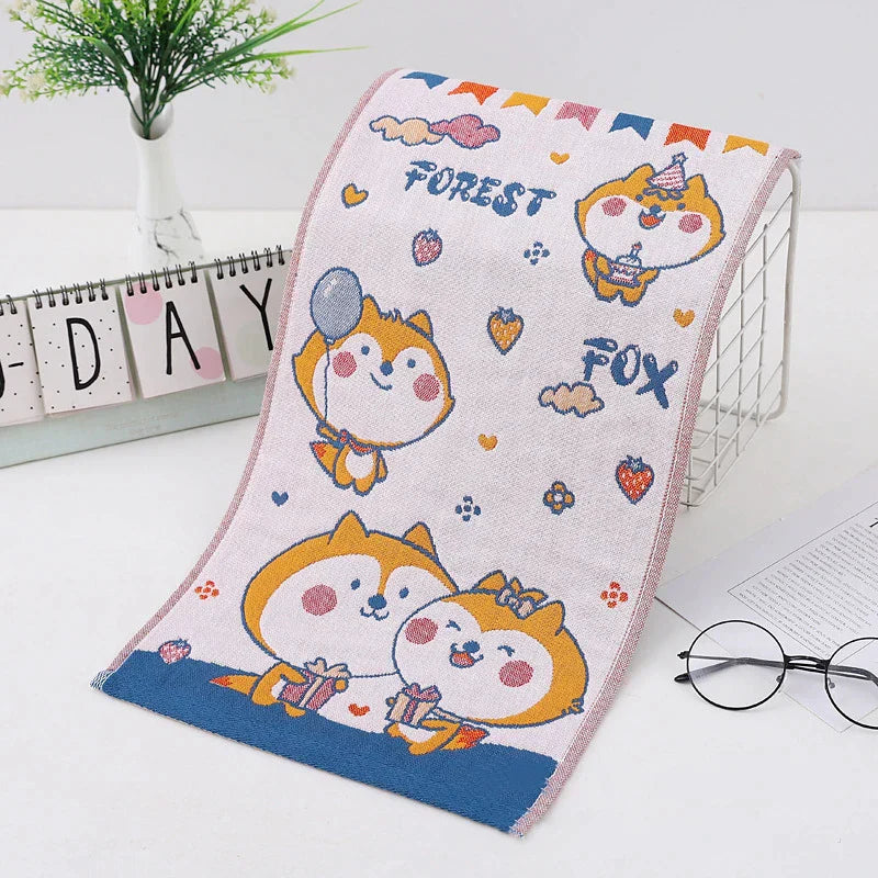 Cat Print Face Towels