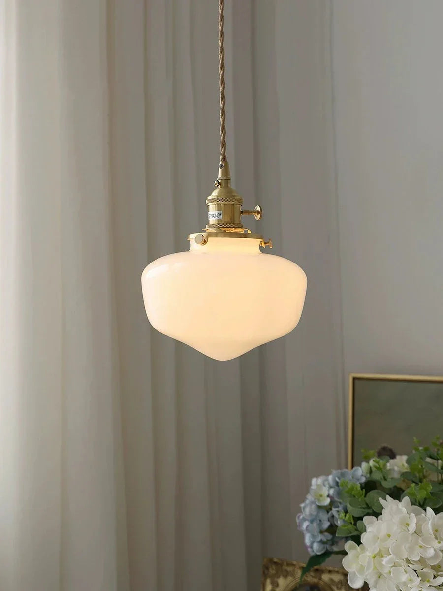 DecorBites™ Glass Shade LED Pendant Lamp: Modern Minimalist Lighting for Bedroom, Kitchen, and Bar