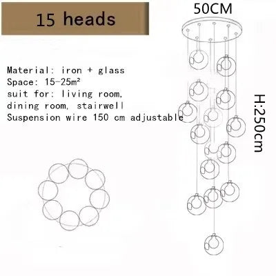 Contemporary LED Staircase Chandelier