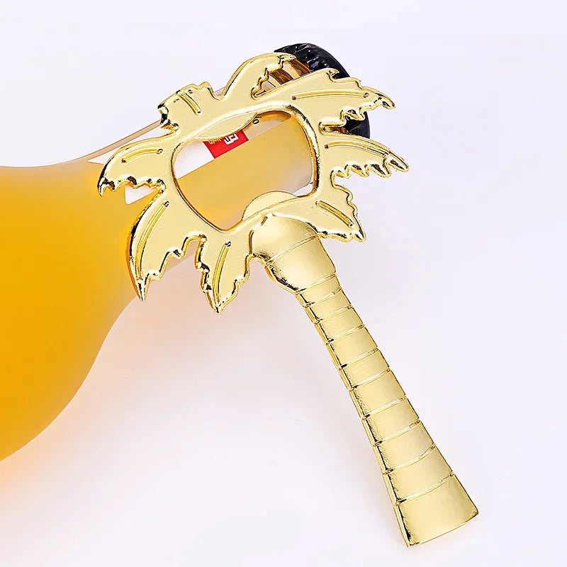 DecorBites™ Coconut Tree Bottle Opener in Silver & Gold: Wedding Kitchen Tool