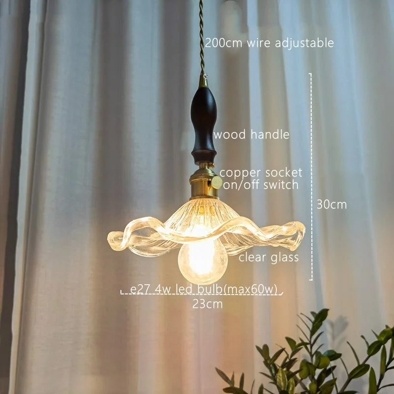Green Glass Pendant Light Japanese Design Dining