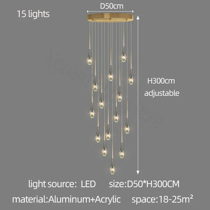 DecorBites™ Elegant Crystal Chandelier for Duplex Villa, Restaurant, and Living Room