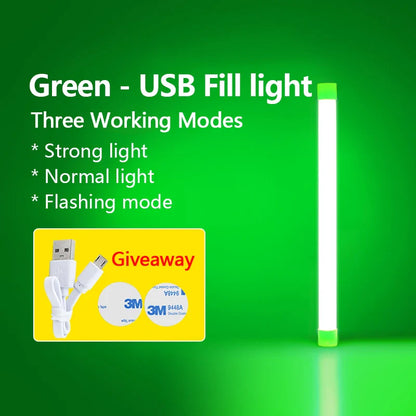 DecorBites™ LED Fill Light: Rechargable Colorful Selfie Lamp for Photography and Videos