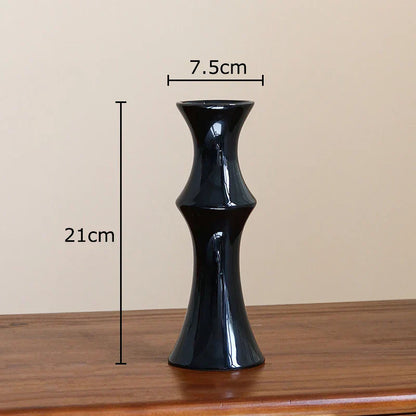 DecorBites™ Bamboo Ceramic Vase for Stylish Room Decor and Flower Arrangement