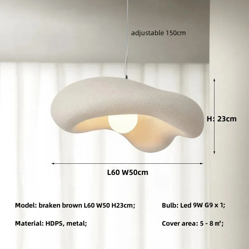 DecorBites™ Creamy Style Resin Pendant Light, G9 LED, Dining Room & Kitchen Island Decor