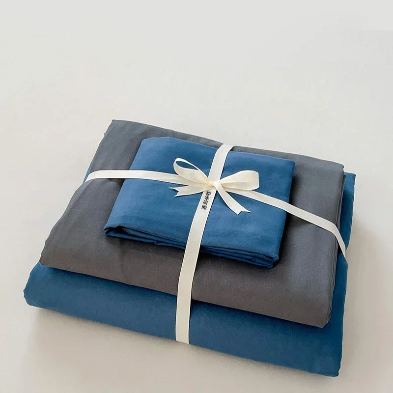 Cotton Grid Print Bed Set