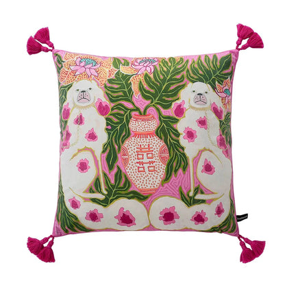 DecorBites™ Luxe Cheetah Halo Pillowcase: Decorative Tassel Cushion Cover GG Style