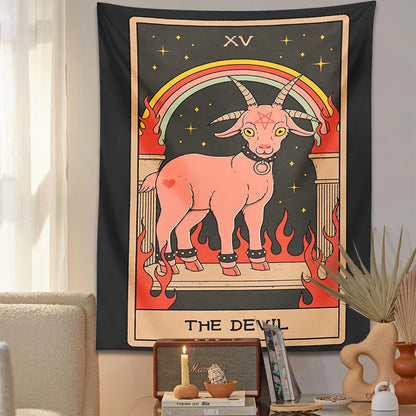 DecorBites™ Devil Tarot Goat Wall Hanging Tapestry - Home Decor Hippie Dorm Room