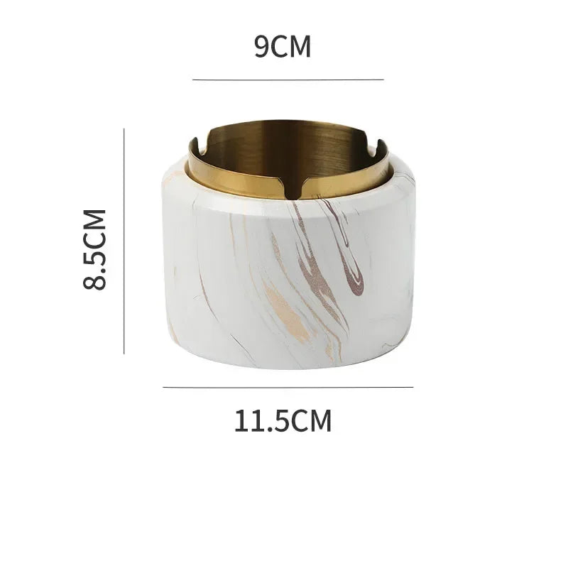 DecorBites™ Gold Plated Marble Texture Ashtray - Smoking Accessories Weed Tray