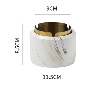 DecorBites™ Gold Plated Marble Texture Ashtray - Smoking Accessories Weed Tray