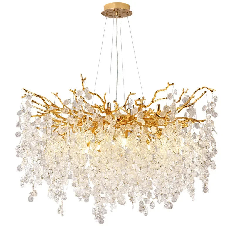 DecorBites™ Crystal Money Tree Chandelier - Modern LED Suspension Light for Luxury Living Areas