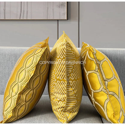 DecorBites™ Baroque Floral Geometry Jacquard Cushion Covers - European Classical Decor, 45x45cm