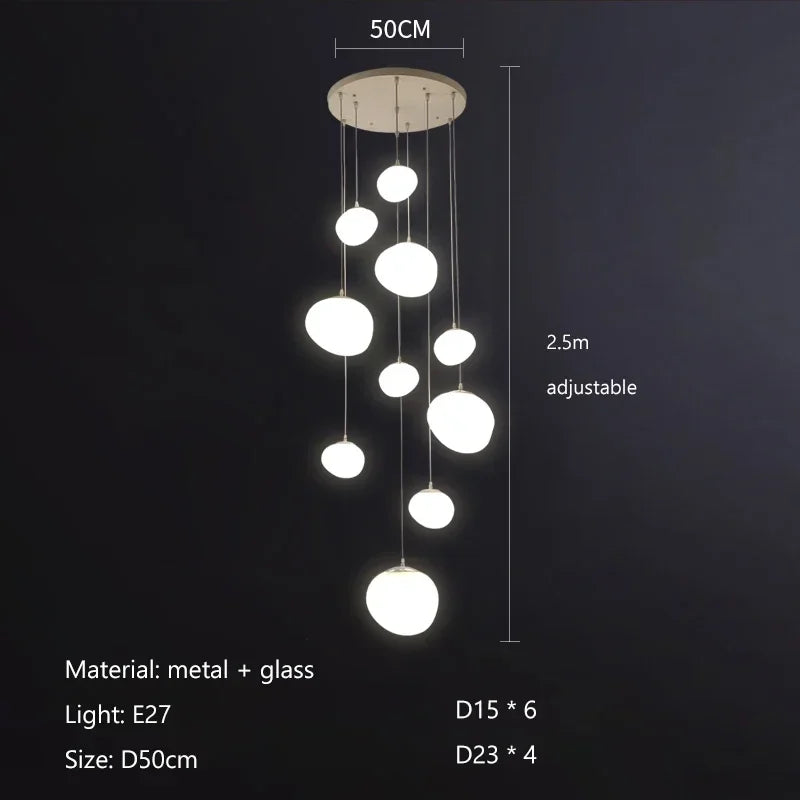 DecorBites™ Glass Ball LED Pendant Lights for Home Decor, Living/Dining Room, Bar, & Stairs