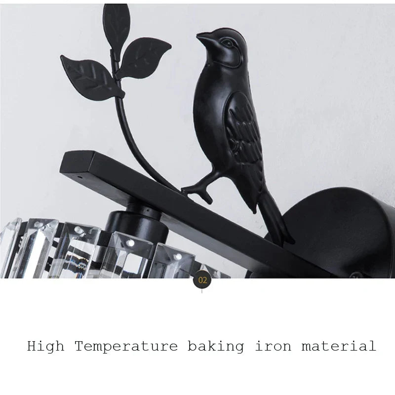 DecorBites™ Crystal Bird Wall Lamp: Modern Luxury for Living Room, Bedroom, and Corridor