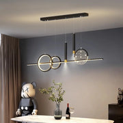 Brushed Gold LED Chandelier Black 100cm Dining