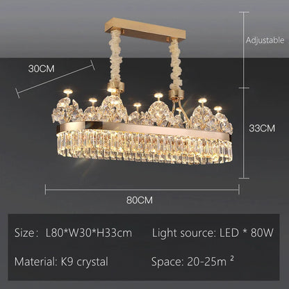 DecorBites™ Luxe Crystal Ceiling Chandelier - Elegant Home Decor Hanging Light for Living Room
