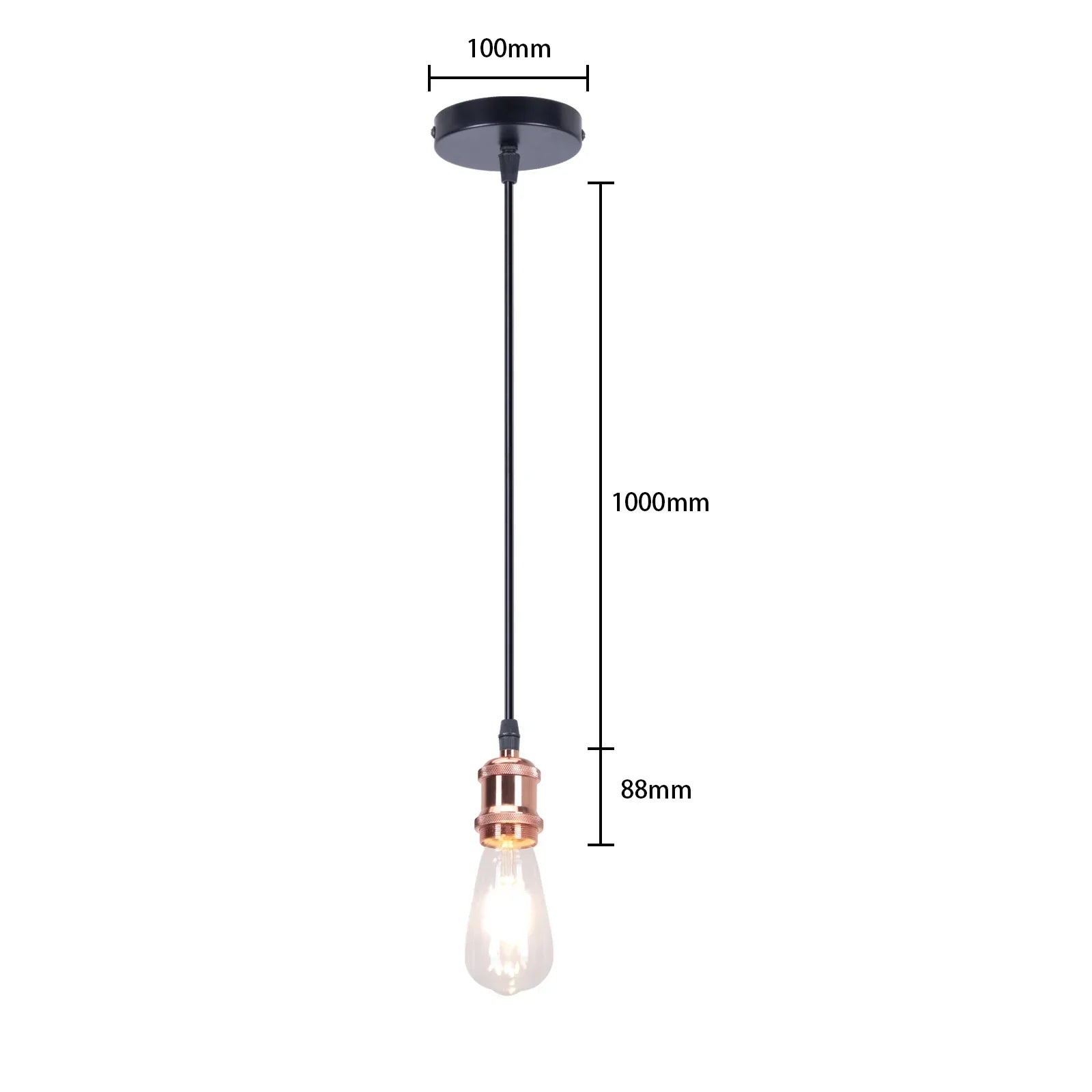 Gold Industrial Pendant Light Adjustable Height