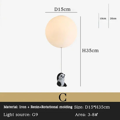 DecorBites™ Kids Bear LED Ceiling Chandelier, Cute Bedroom Pendant Light for Boys and Girls