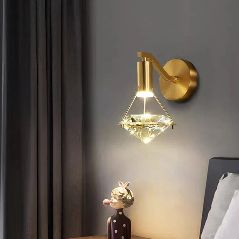 DecorBites™ Diamond Crystal Wall Lamp for Bedroom Living Room Staircase Indoor Lighting