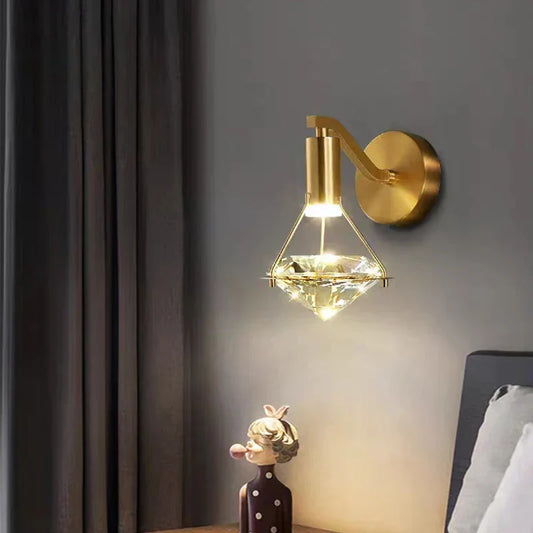 DecorBites™ Diamond Crystal Wall Lamp for Bedroom Living Room Staircase Indoor Lighting