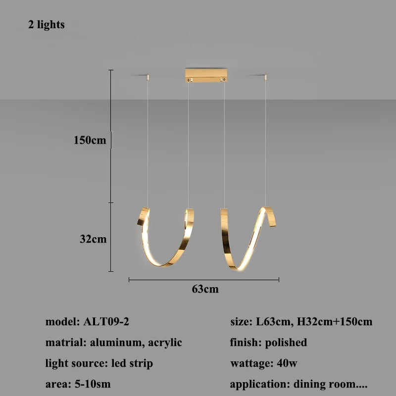 Gold Irregular LED Pendant
