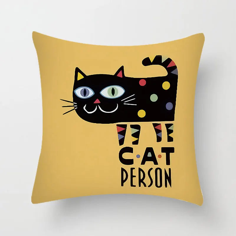 Cat Pattern Pillow Cover