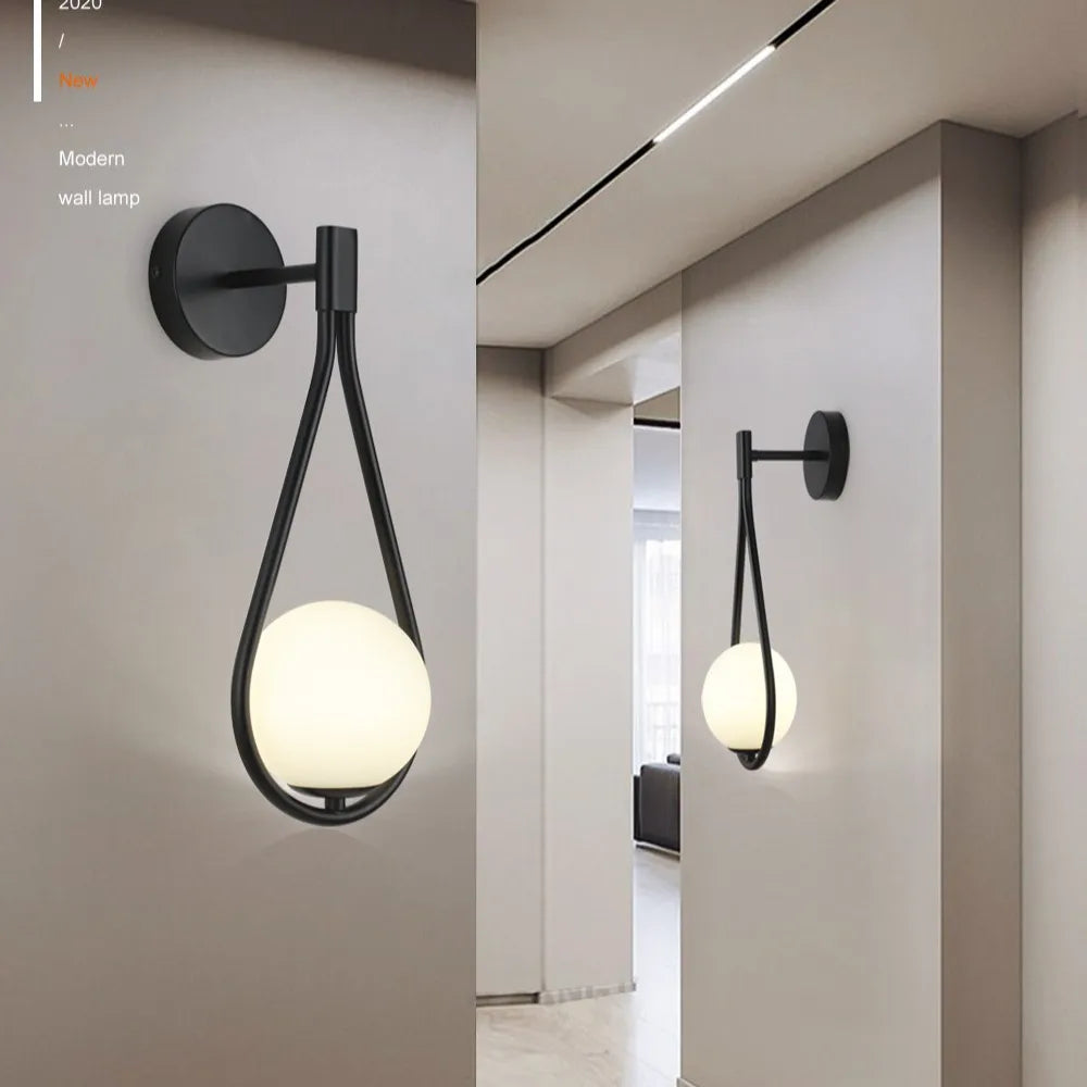 DecorBites™ Glass Ball LED Wall lamp Nordic Modern Minimalist Bedroom Lighting Fixtures