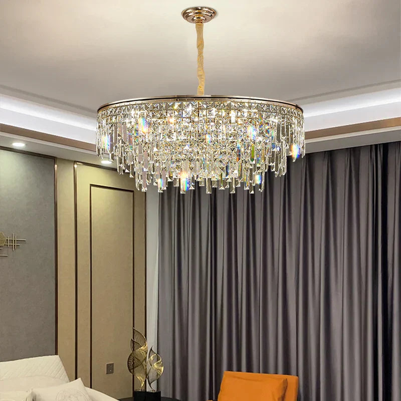 DecorBites™ Crystal LED Chandelier for Living Room, Dining & Bedroom - High-end Luxury Lighting