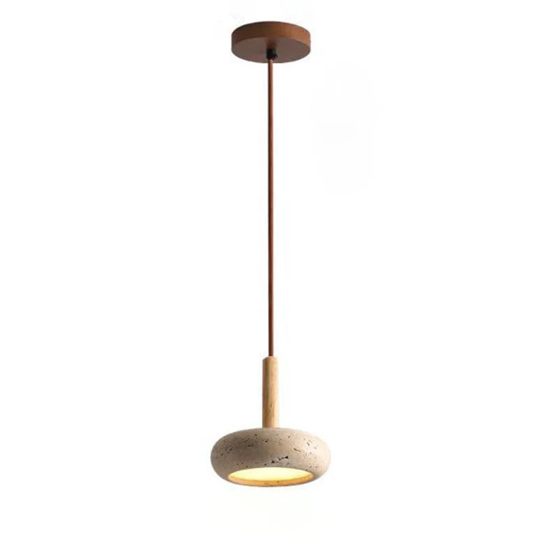 Wabi-Sabi Yellow Travertine Stone Pendant Light