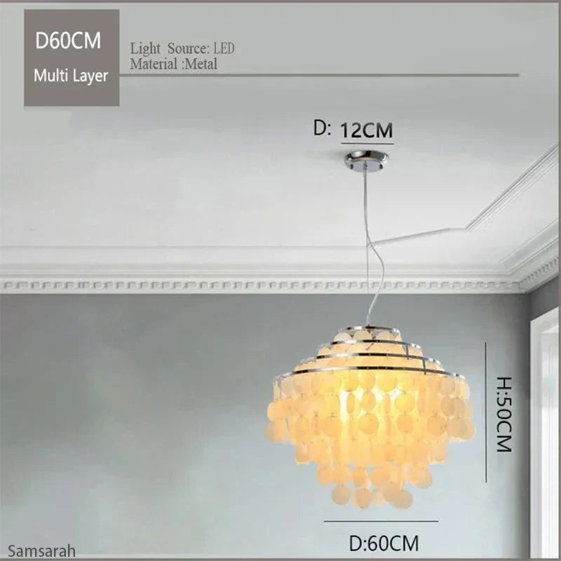 Gold Chrome Shell Chandelier