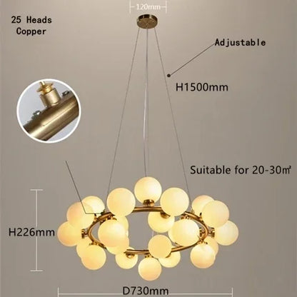DecorBites™ Glass Ball LED Chandelier Pendant for Living Dining Room