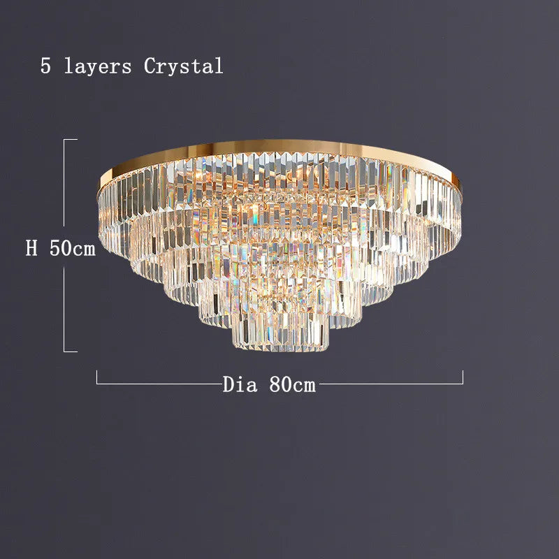 DecorBites™ Gold LED Crystal Ceiling Light: Luxury Home Decor Fixture