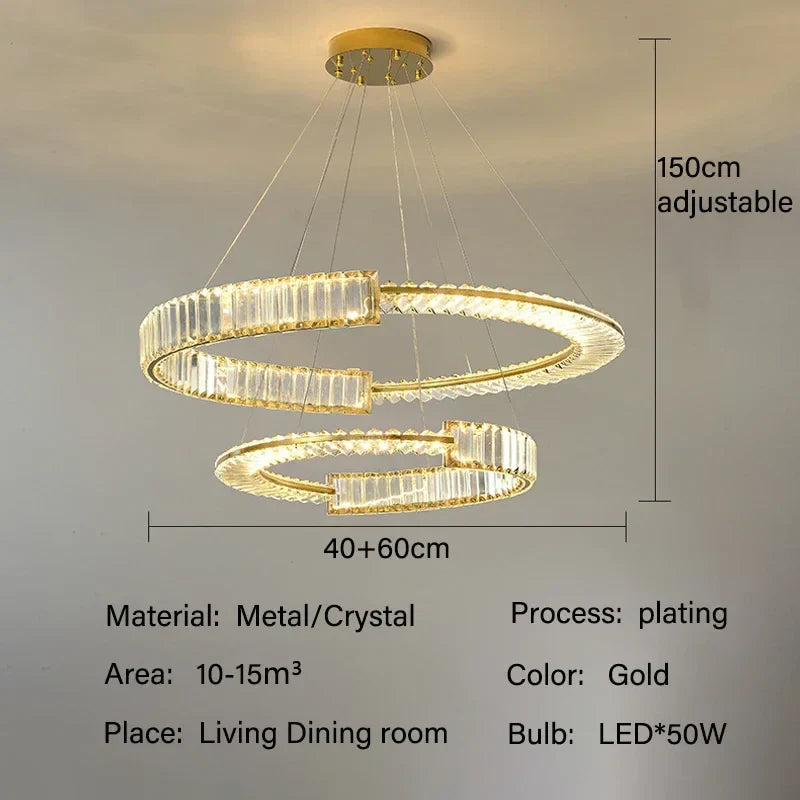 DecorBites™ Crystal Chandeliers: Modern Luxury LED Lighting Fixture for Living, Dining, and Bedroom