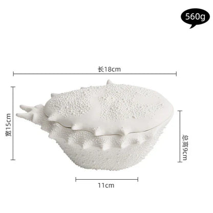 DecorBites™ Crab-Shaped Ceramic Soup Bowl with Lid - Specialty Tableware for Restaurants