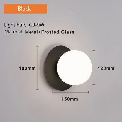 DecorBites™ Glass Ball LED Wall Lamp for Bedroom Living Room Indoor Lighting
