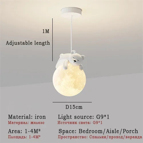 White Bear Bunny Pendant Light