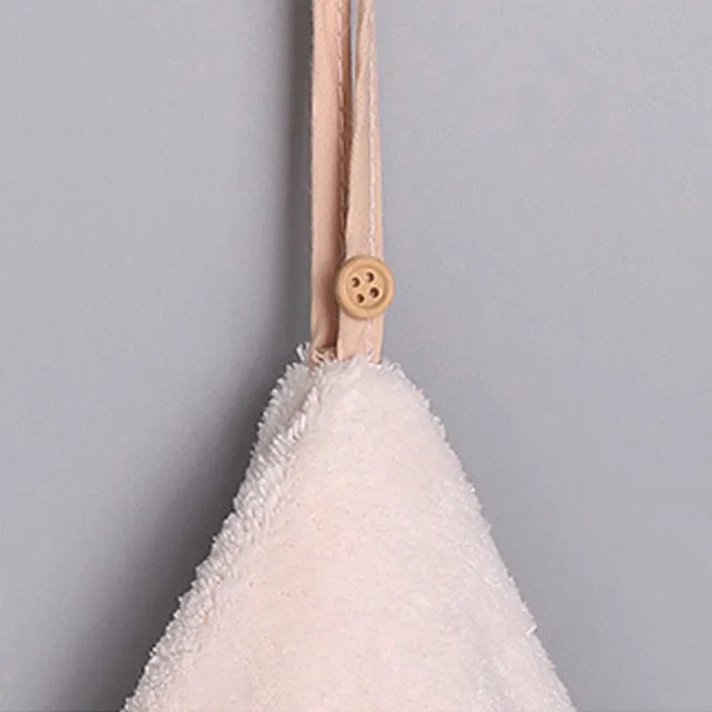DecorBites™ Coral Velvet Hand Towel: Round Cute Style, Super Absorbent & Soft for Bath