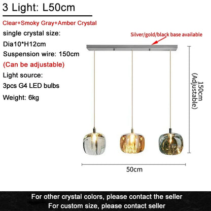 DecorBites™ Crystal LED Chandelier for Living Room Staircase Kitchen Island Light