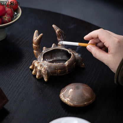 DecorBites™ Crab Ceramic Ashtray Phone Holder Desk Decoration Smoking Gift