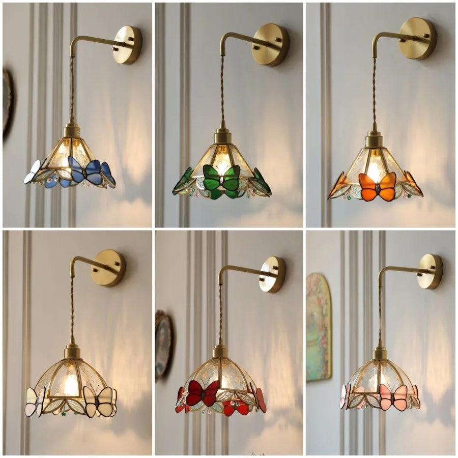 Glass Butterfly Wall Sconce